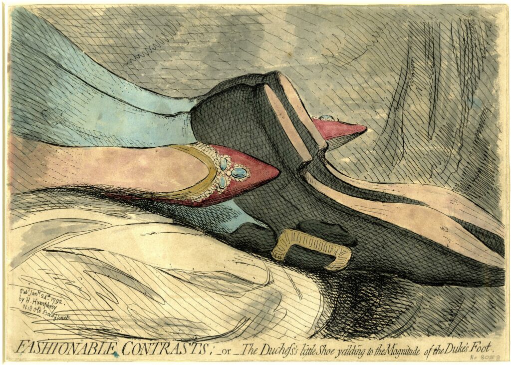 Gillray, Fashionable contrasts, 1792