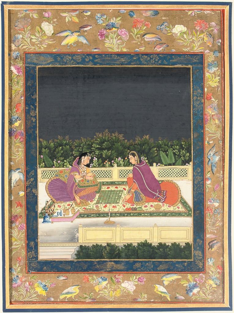 A game of chess, Mughal India, late 18th century