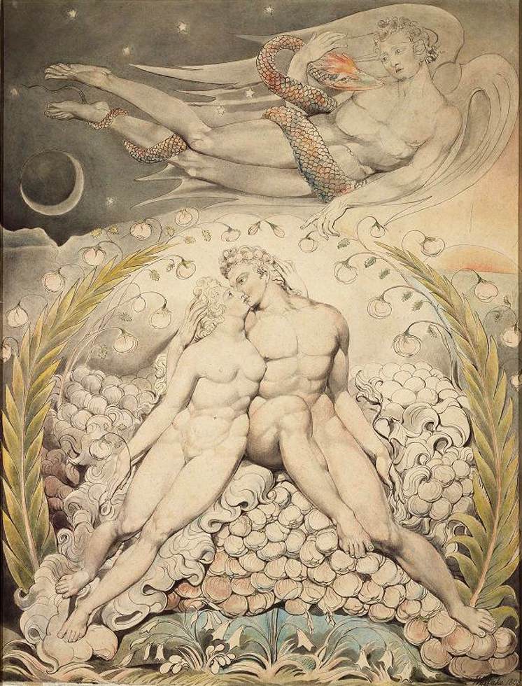 Blake, Satan watching the caresses of Adam and Eve, 1808
