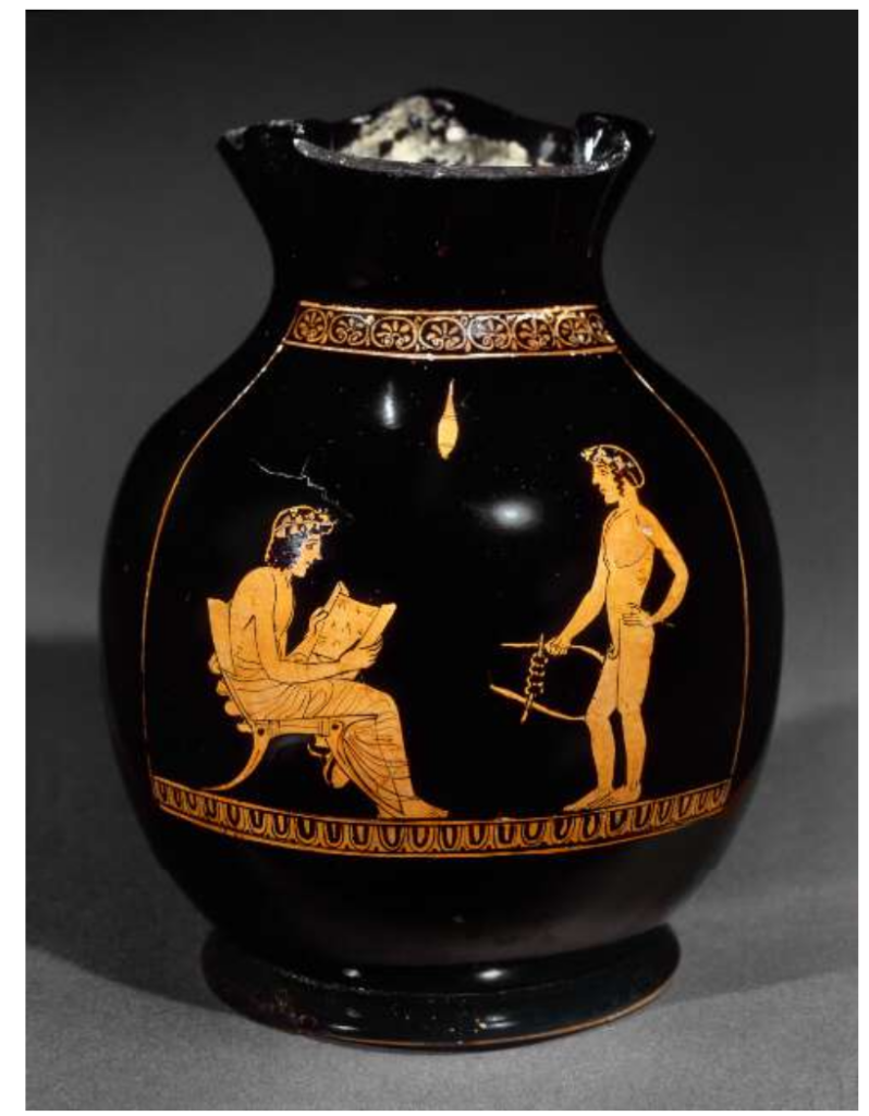 Boy with a lyre, Attic chous, c. 420 BCE