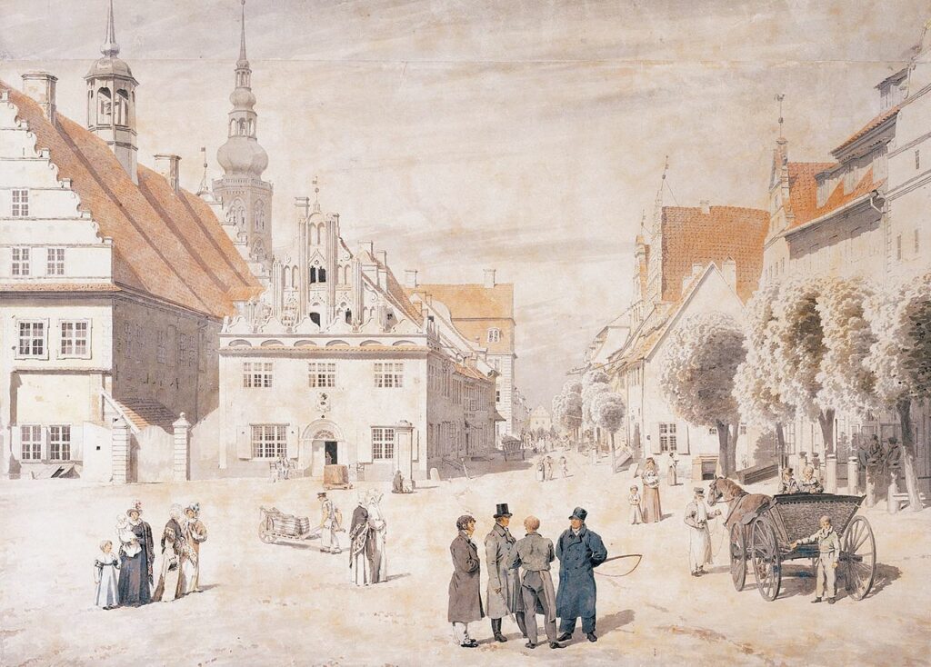 Caspar David Friedrich, Greifswald market place, 1818