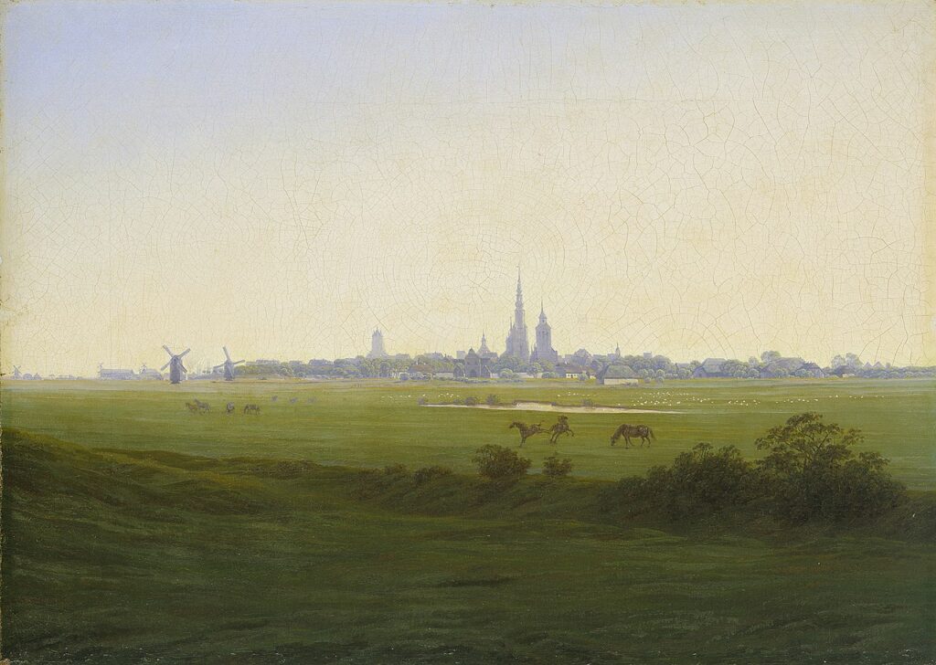 Caspar David Friedrich, Meadows near Greifswald, c. 1822