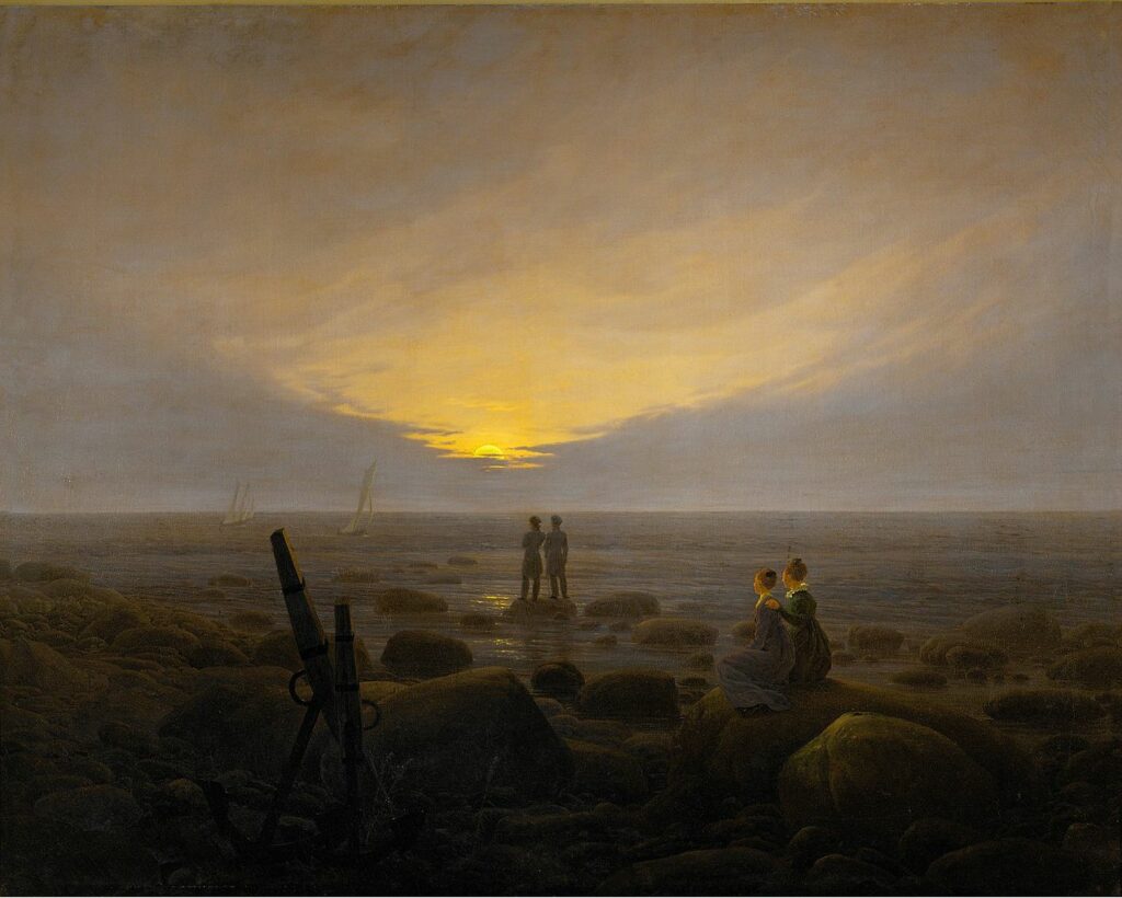 Caspar David Friedrich, Moonrise over the sea, c. 1821