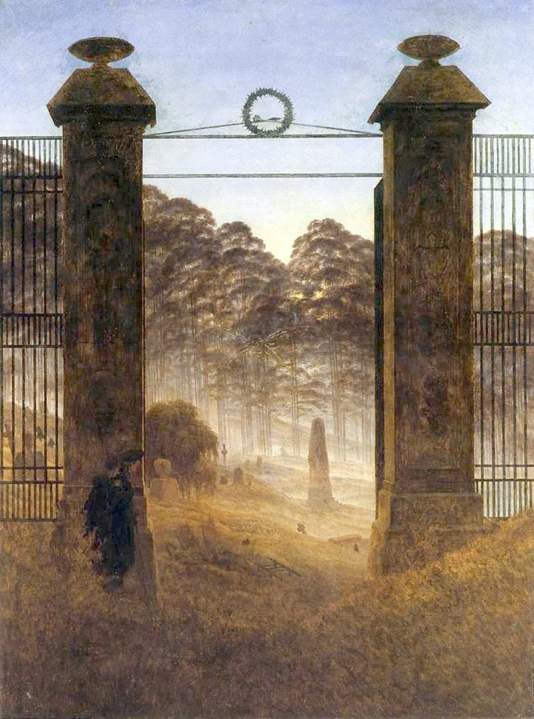 Caspar David Friedrich, The cemetery entrance, 1825