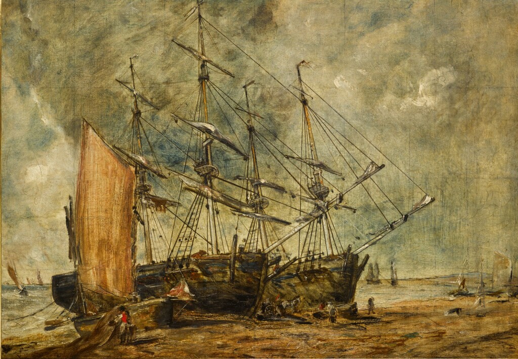 Constable, Two Colliers Unloading on Hove Beach, 1824