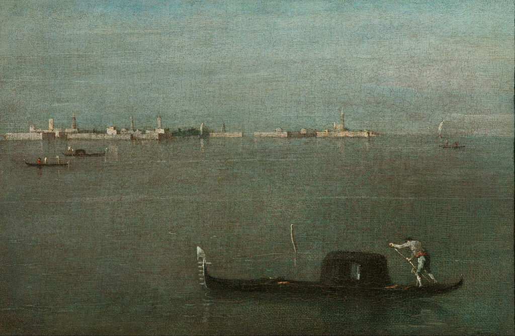 Gondolas on the Lagoon (Grey Lagoon) by Francesco Guardi