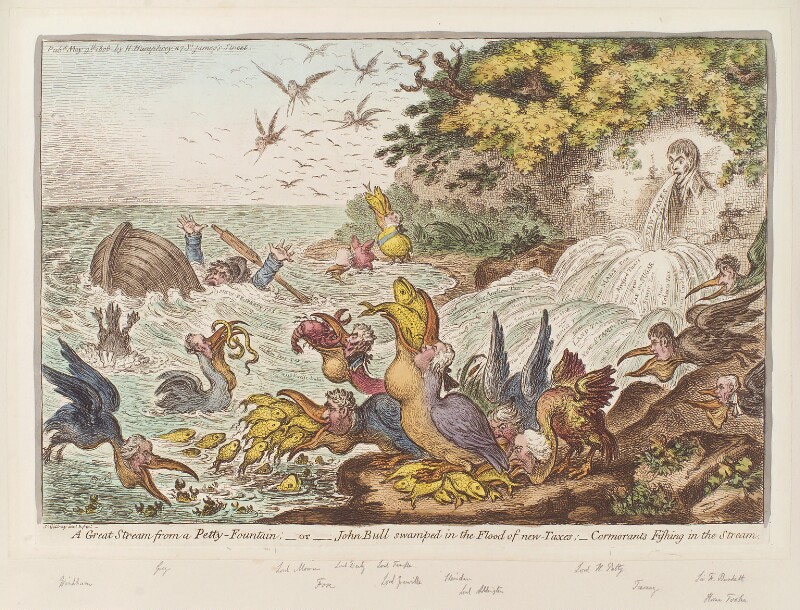 Gillray, A Great Stream from a Petty Fountain, 1806