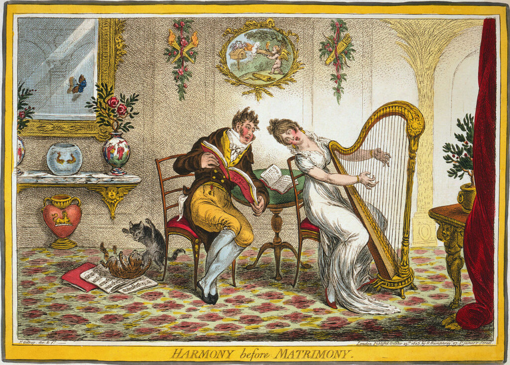 Gillray, Harmony before matrimony, 1805