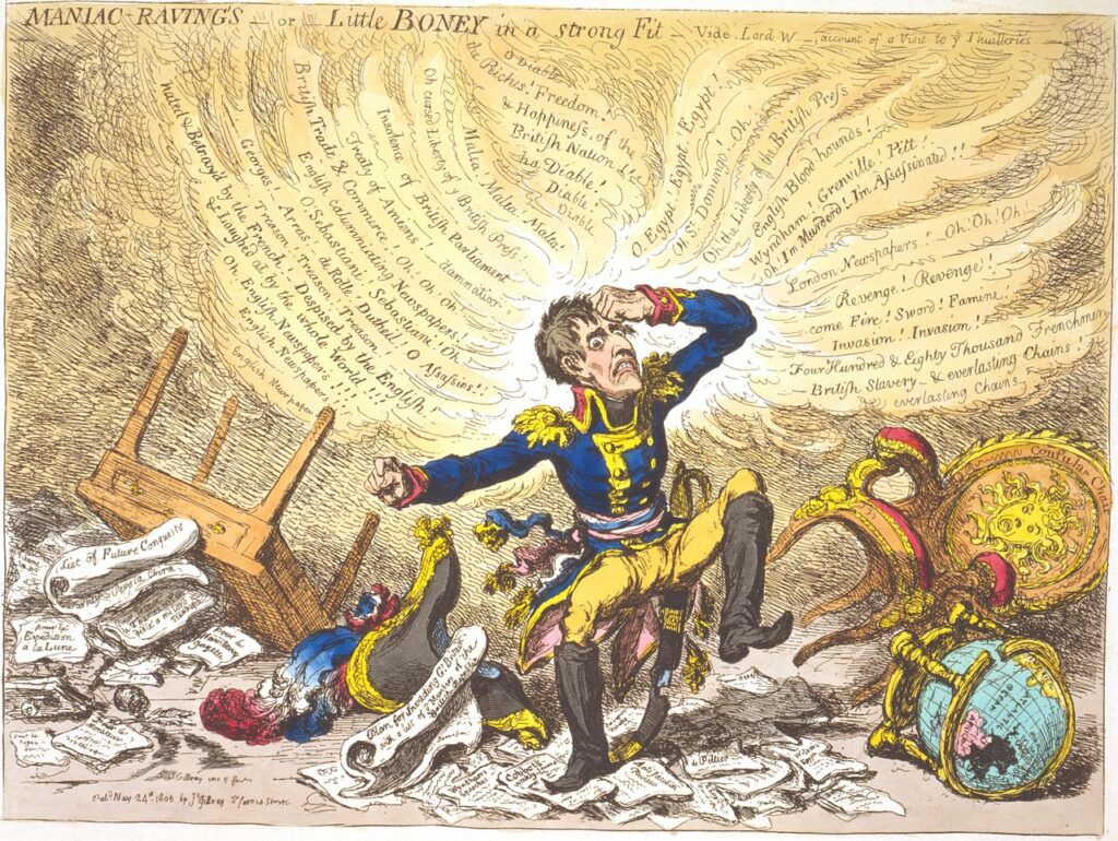 Gillray, Little Boney in a strong fit, 1803