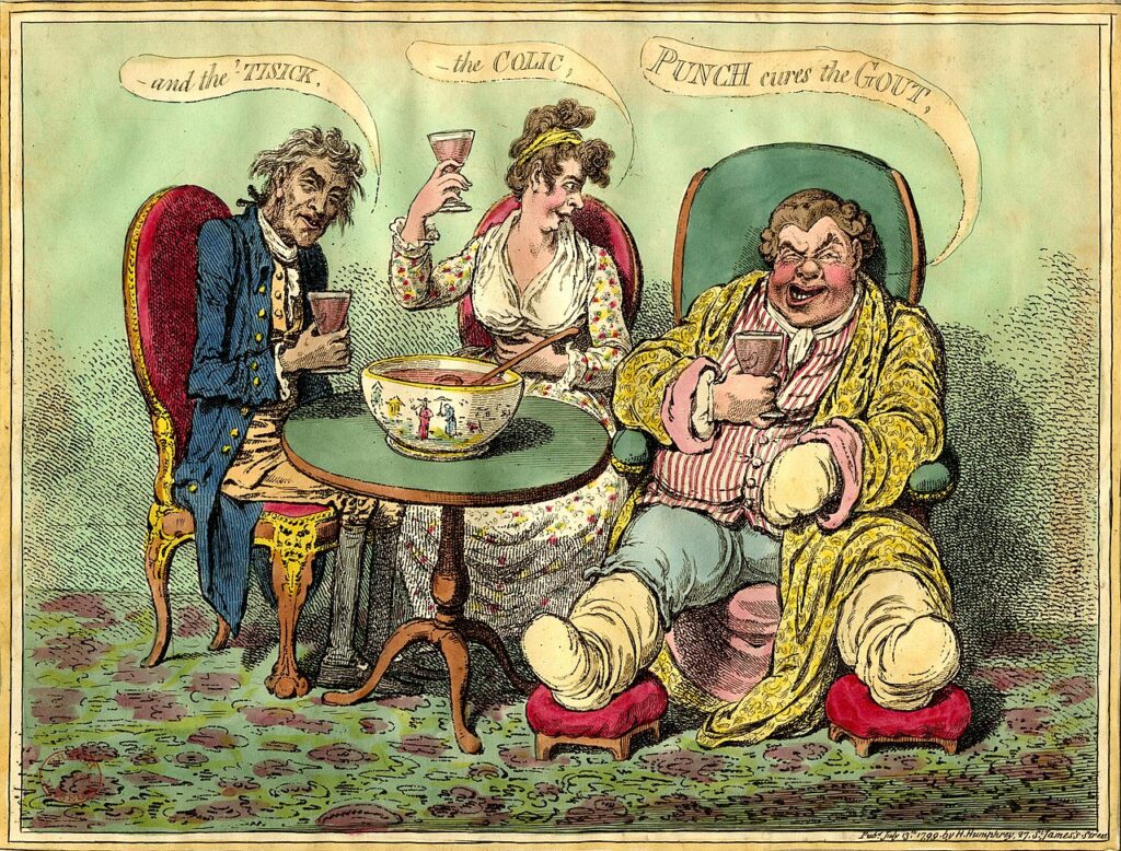 Gillray, Punch cures the gout, 1799