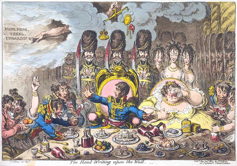 Gillray, The Hand-Writing upon the Wall, 1805