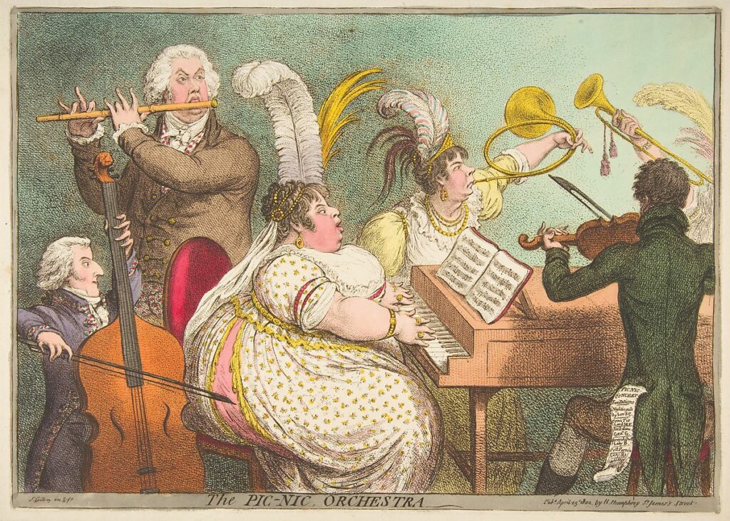 Gillray, The Pic-Nic Orchestra, 1802