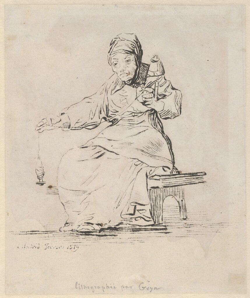 Goya, An old woman spinning, 1819