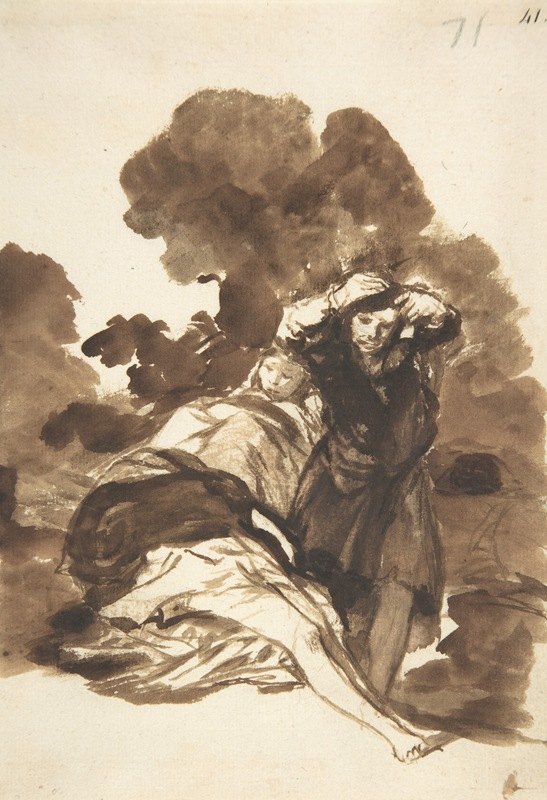 Goya, Figures waking from sleep, 1812-1820