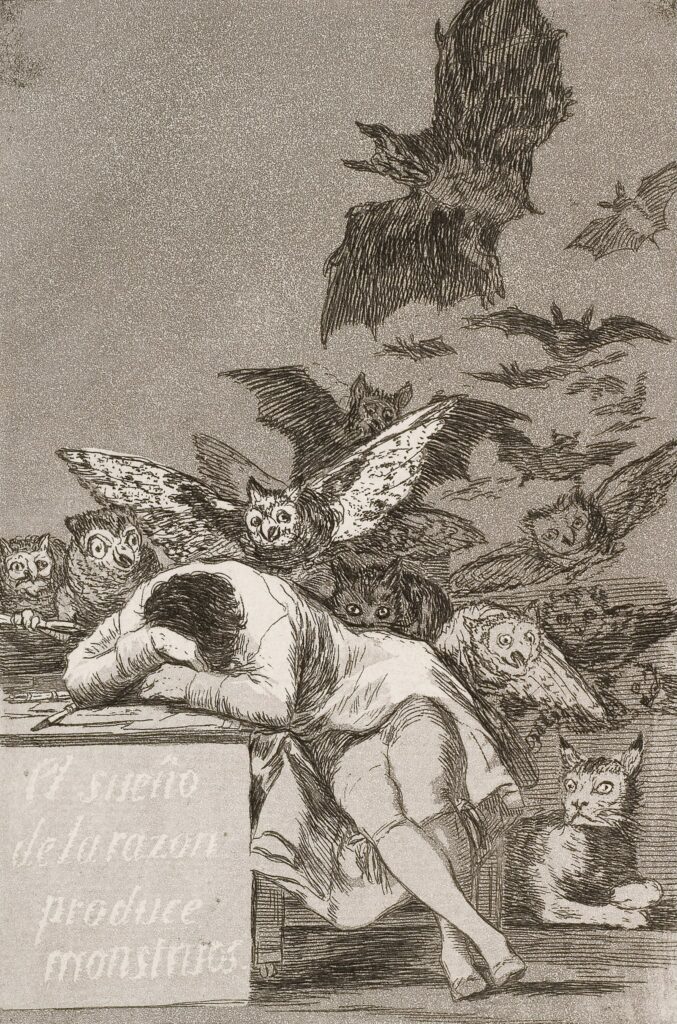 Goya, The sleep of reason produces monsters, 1799