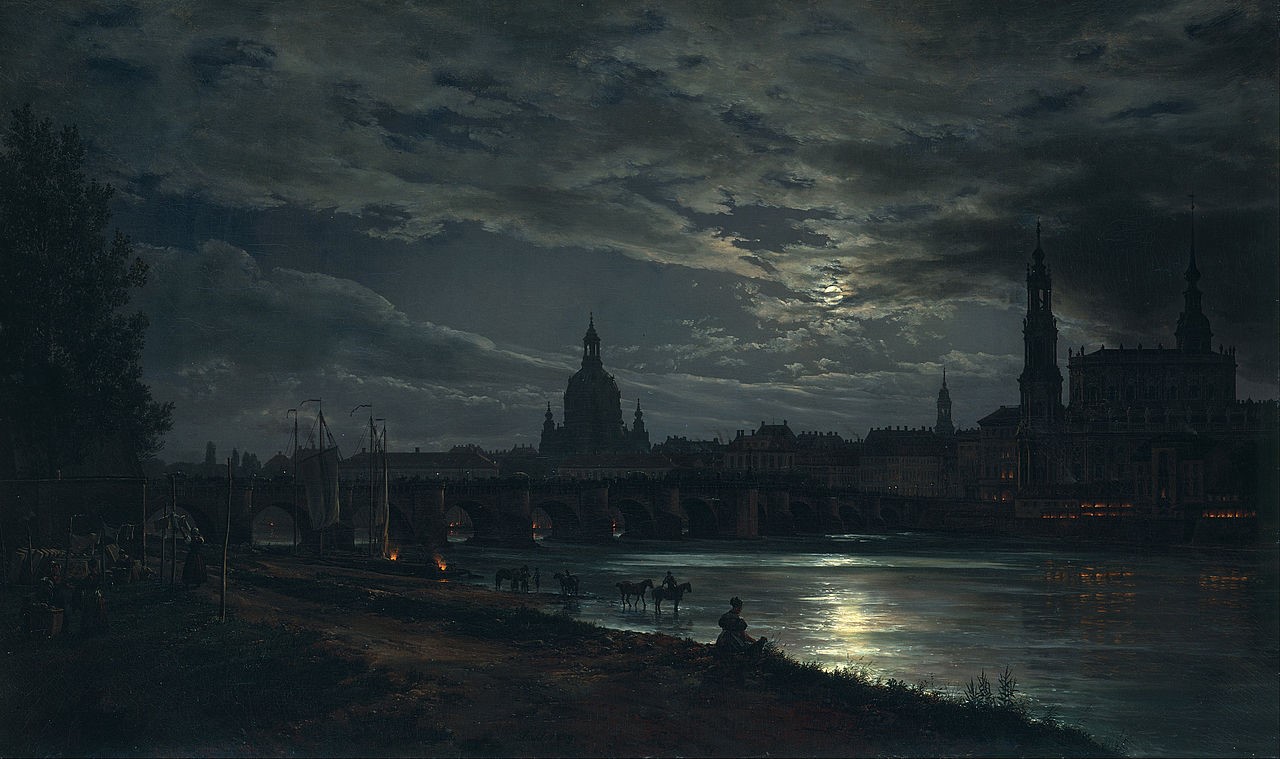 JC Dahl View of Dresden by Moonlight