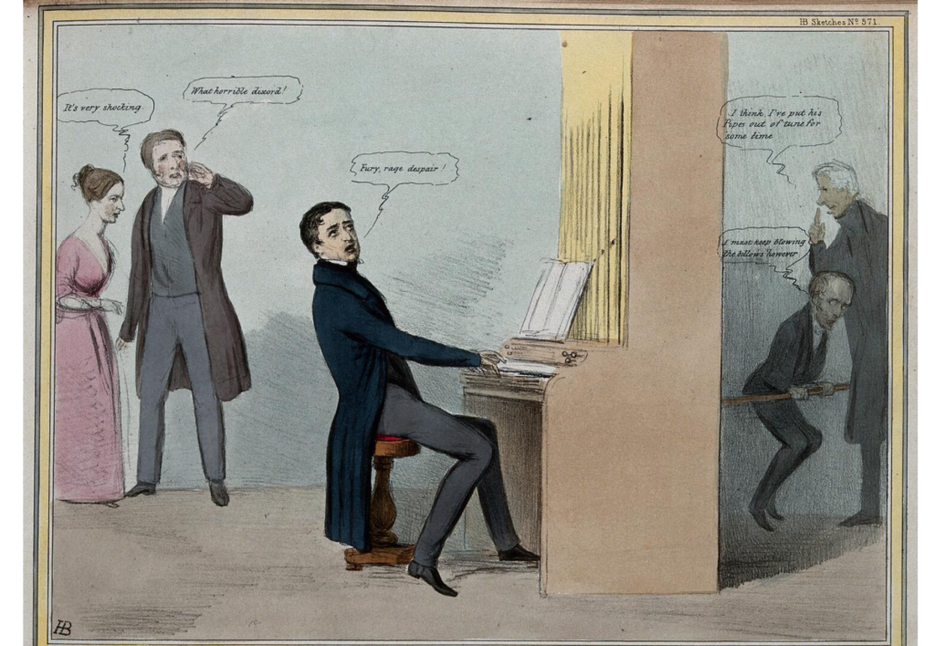 John Doyle, Lord Durham plays the organ for Queen Victoria and Lord Melbourne, 1839