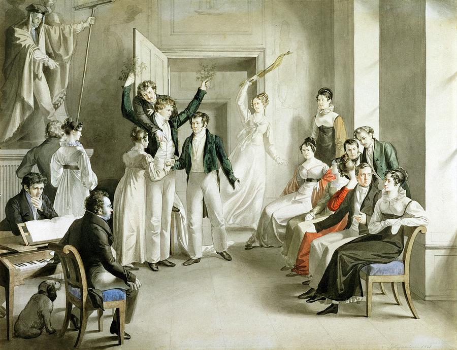 Kupelwieser, Schubert at Atzenbrugg, 1821