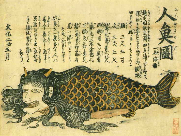 Ningyo no zu (recently caught mermaid), 1805