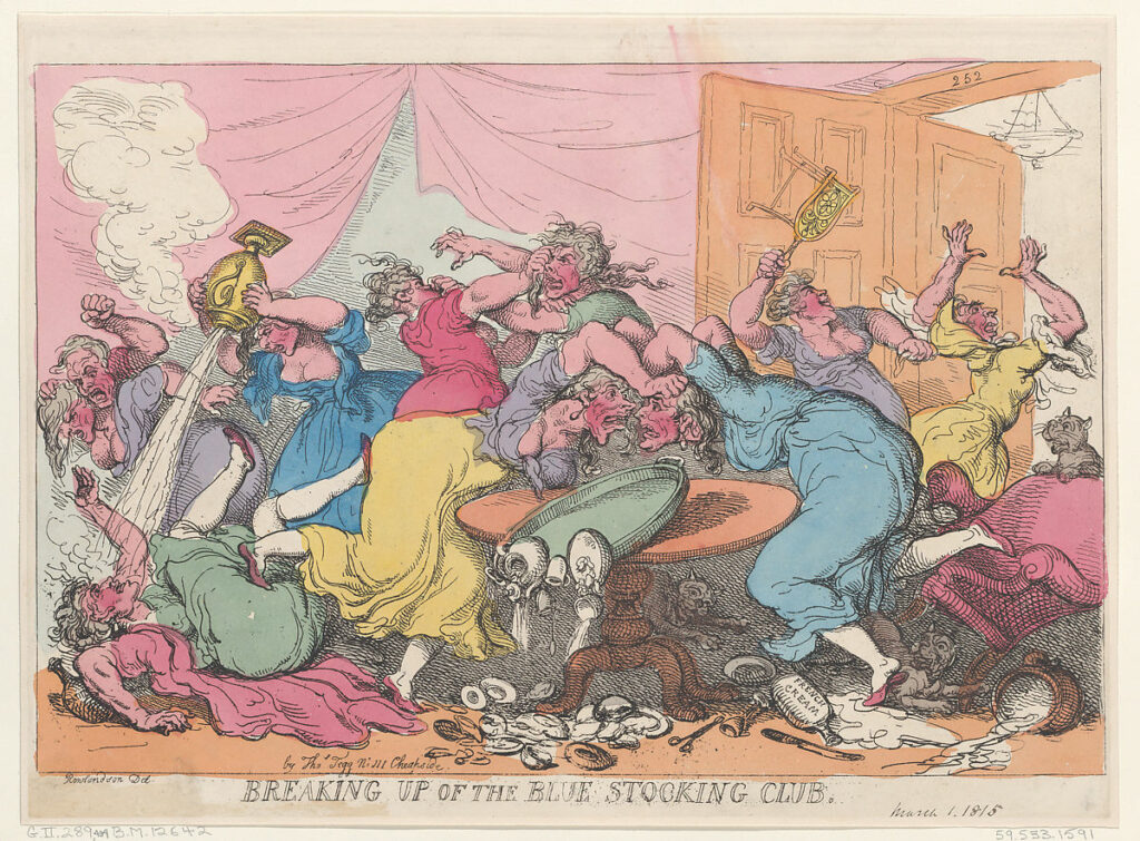 Rowlandson Breaking Up of the Blue Stocking Club 1815