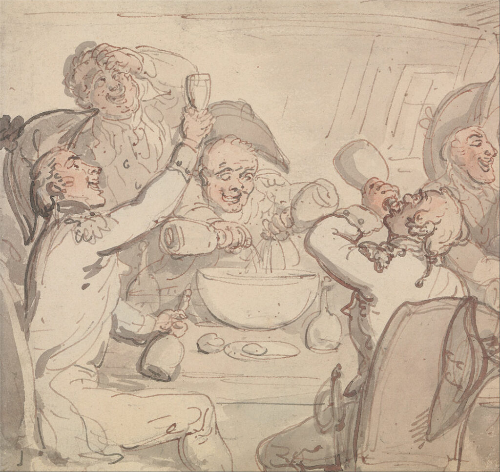 Rowlandson, Naval officers and a bowl of punch