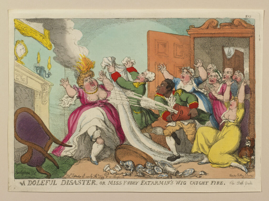 Rowlandson, Wig on fire, 1813