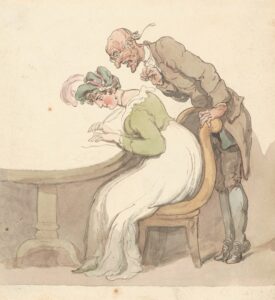 Rowlandson, Lady writing a love letter, c. 1800