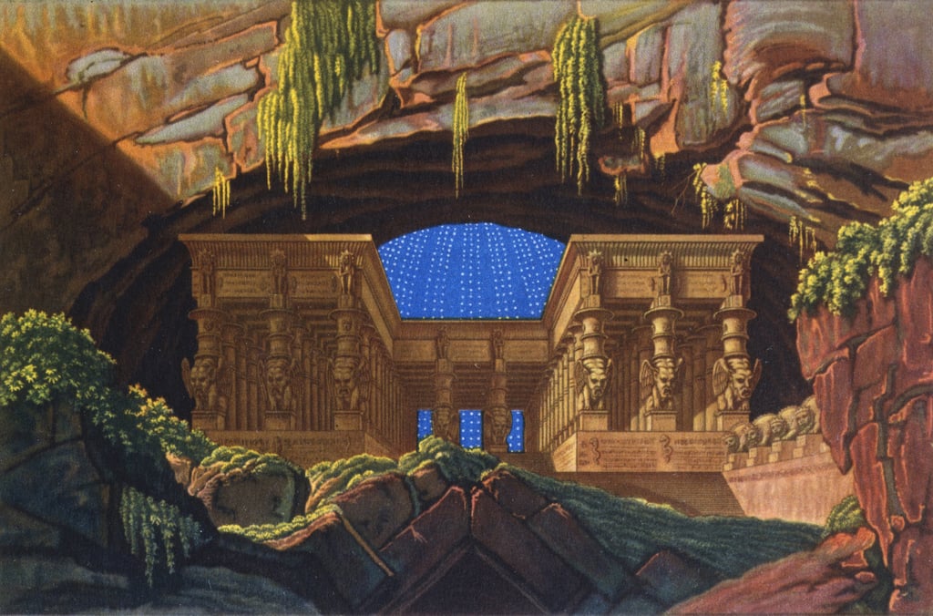 Schinkel, Temple of Isis and Osiris (Die Zauberflöte), 1816