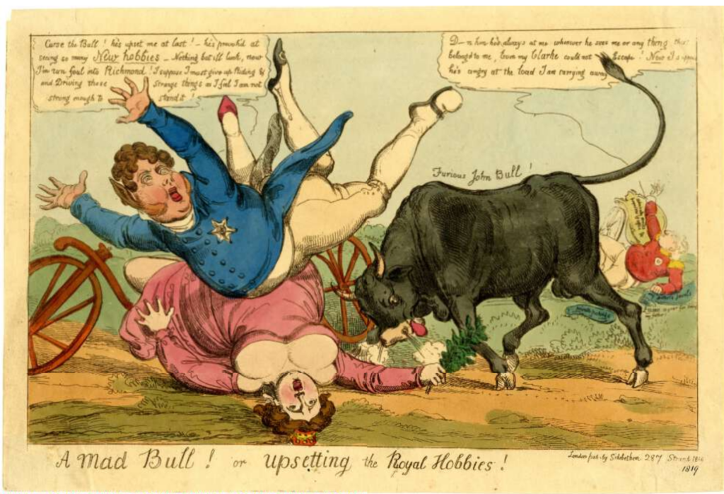 Sidebotham, A mad bull, 1819