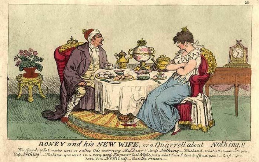 Rowlandson, Boney and his new wife, 1810
