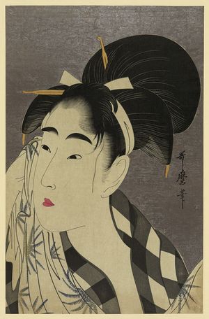 Utamaro, Woman wiping sweat, 1798