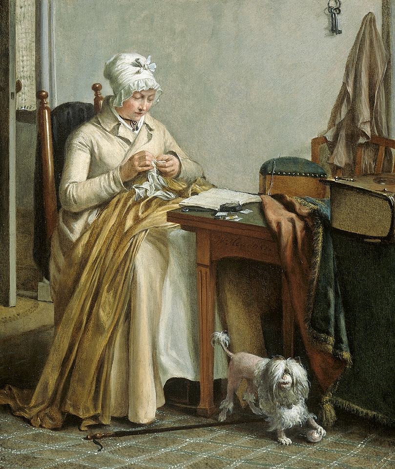 Wybrand Hendriks, Woman sewing, c. 1800-1810