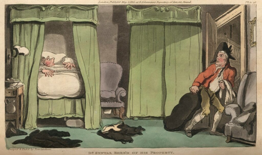Rowlandson, Dr Syntax robb'd of his property, 1812